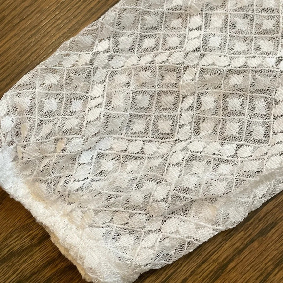 Free People Intimately Goldie White Ivory Ruffle Lace Bodysuit Tank Top - Picture 8 of 13